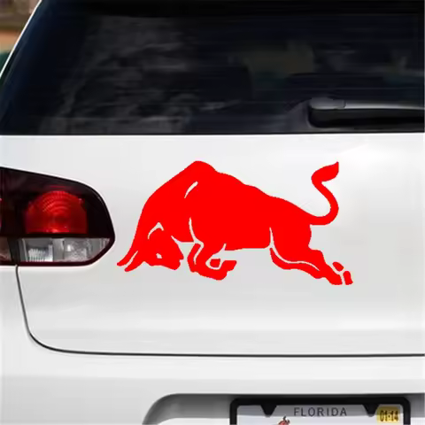 angry bull funny car sticker and decal white/black vinyl auto car stickers