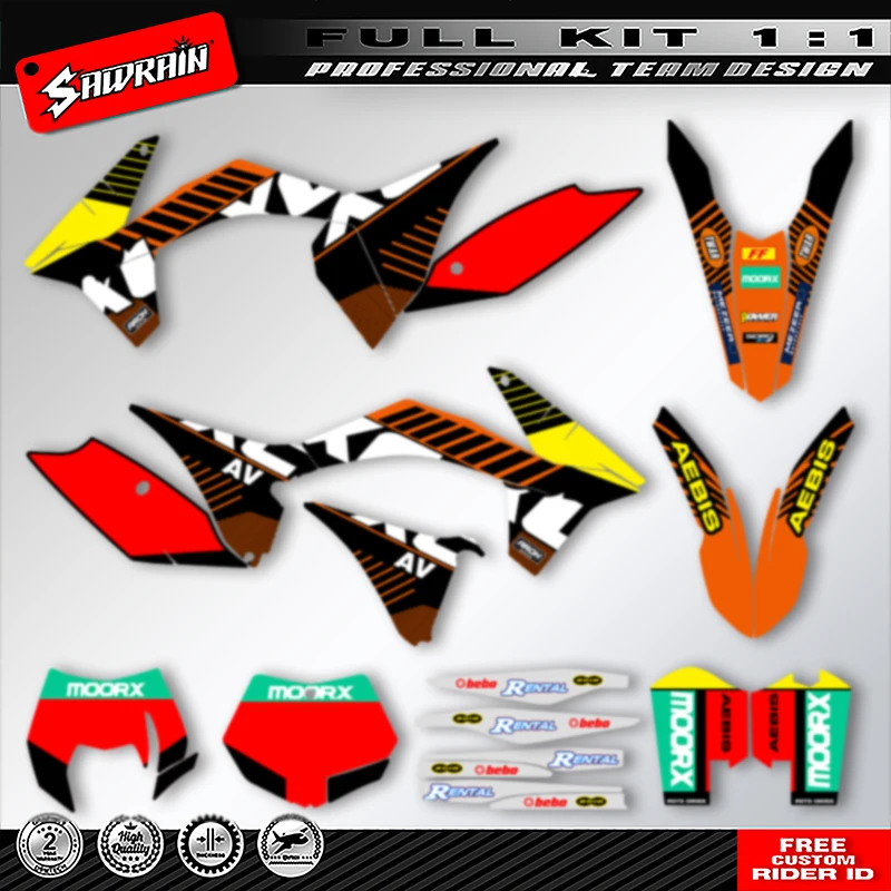 

Мотоциклетные графические фоны Sawrain, наборы наклеек для KTM SX SXF 2011 2012, EXC XCW 2012 2013 001