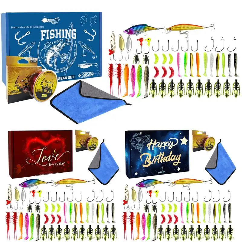 

Fishing Tackle Advent Calendar Fishing Lures Set Christmas Fish Bait Fishing Gear Countdown Calendar Adults Kids Men Women Gife