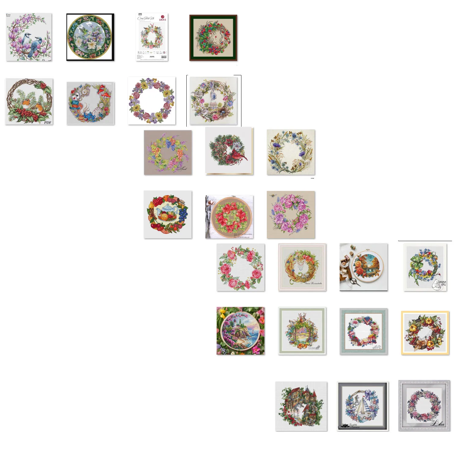 

Cross Stitch Kit DIY Set Decoration Cross Stitch Set New Crafts Handmade Embroidery Beautiful Thistle Wreath 49-46
