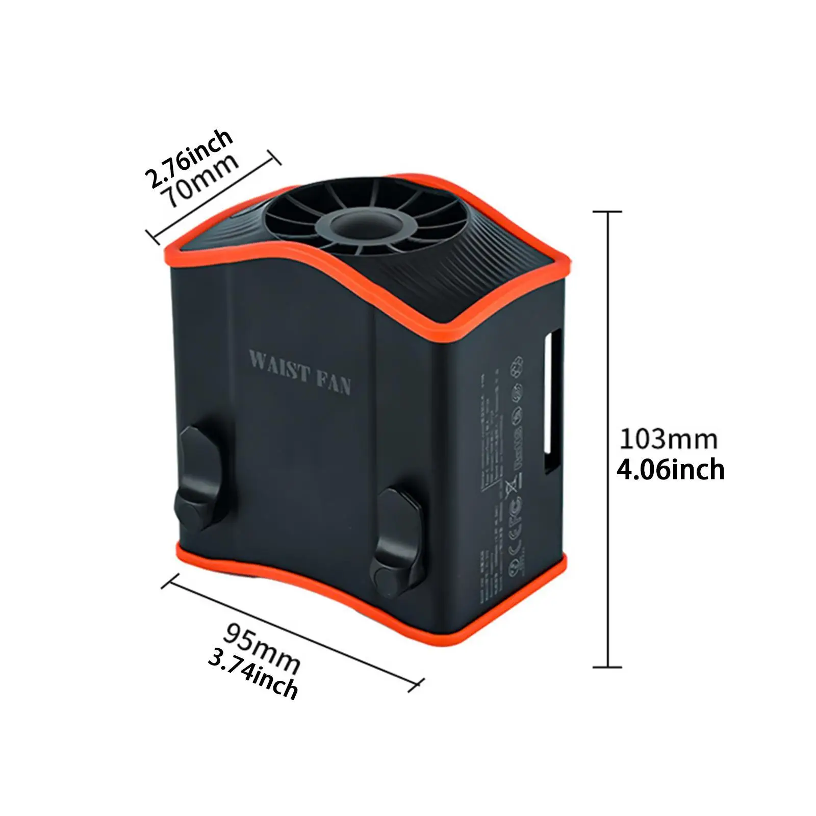 Waist Belt Fan with Flashlight USB Strong Wind Portable Outdoor Cooling Fan for Running Climbing Travel Construction Site Sports