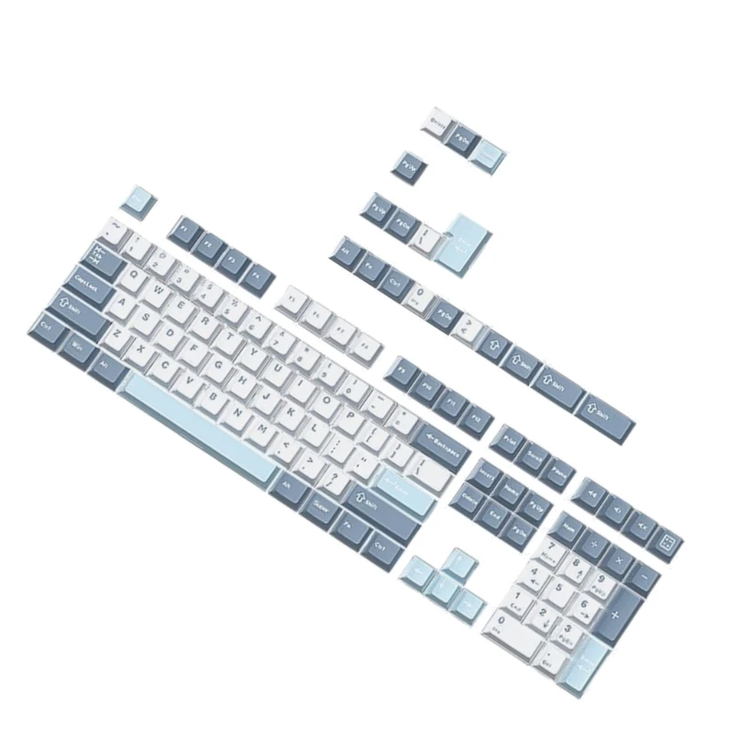 أغطية مفاتيح مصبوبة مزدوجة PBT للوحة المفاتيح الميكانيكية مجموعة أغطية مفاتيح لـ 126 مفتاحًا