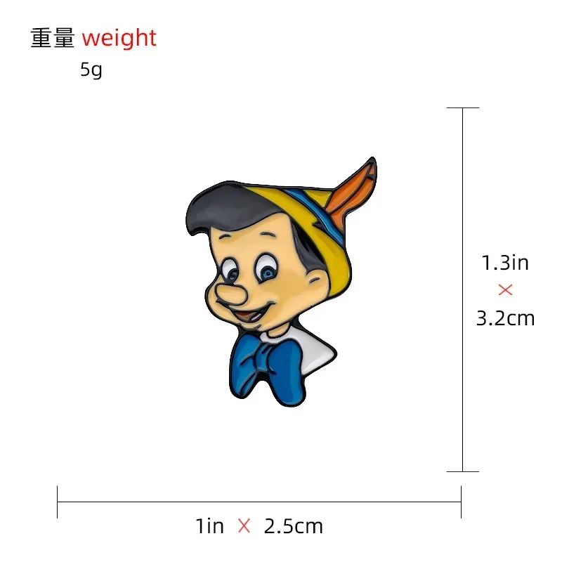 디즈니 귀여운 피노키오 브로치, 커플 배지, 개성 트렌드 액세서리, 에나멜 핀, 여성용 브로치, 신상