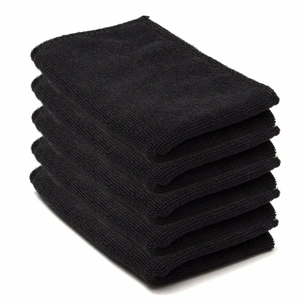 10pcs/set Car Care Polishing Wash Towels Microfibers Car Detailing Cleaning Soft Cloths Home Window 30x40cm Black