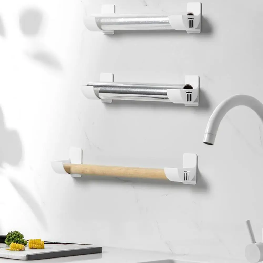 1 زوج المطبخ تخزين الرف المنظم الحفر خالية تركيب الحائط 2026 خزانة الرف البلاستيك التفاف أكياس القمامة المنظم #5