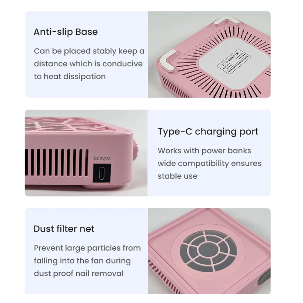 آلة غبار أظافر توربو صغيرة بدون فرش، شاشة عالية الدقة، سرعة قابلة للتعديل، مكنسة كهربائية محمولة قابلة لإعادة الشحن للتقليم منخفضة الضوضاء