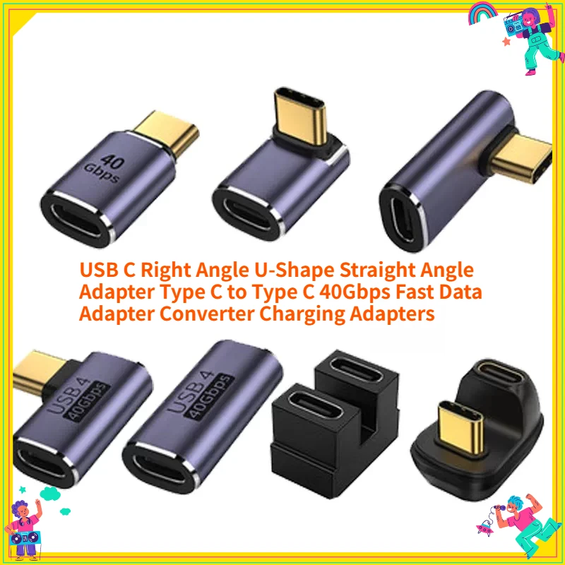 USB-C U-Shape 40Gbps Right-Angle Adapter