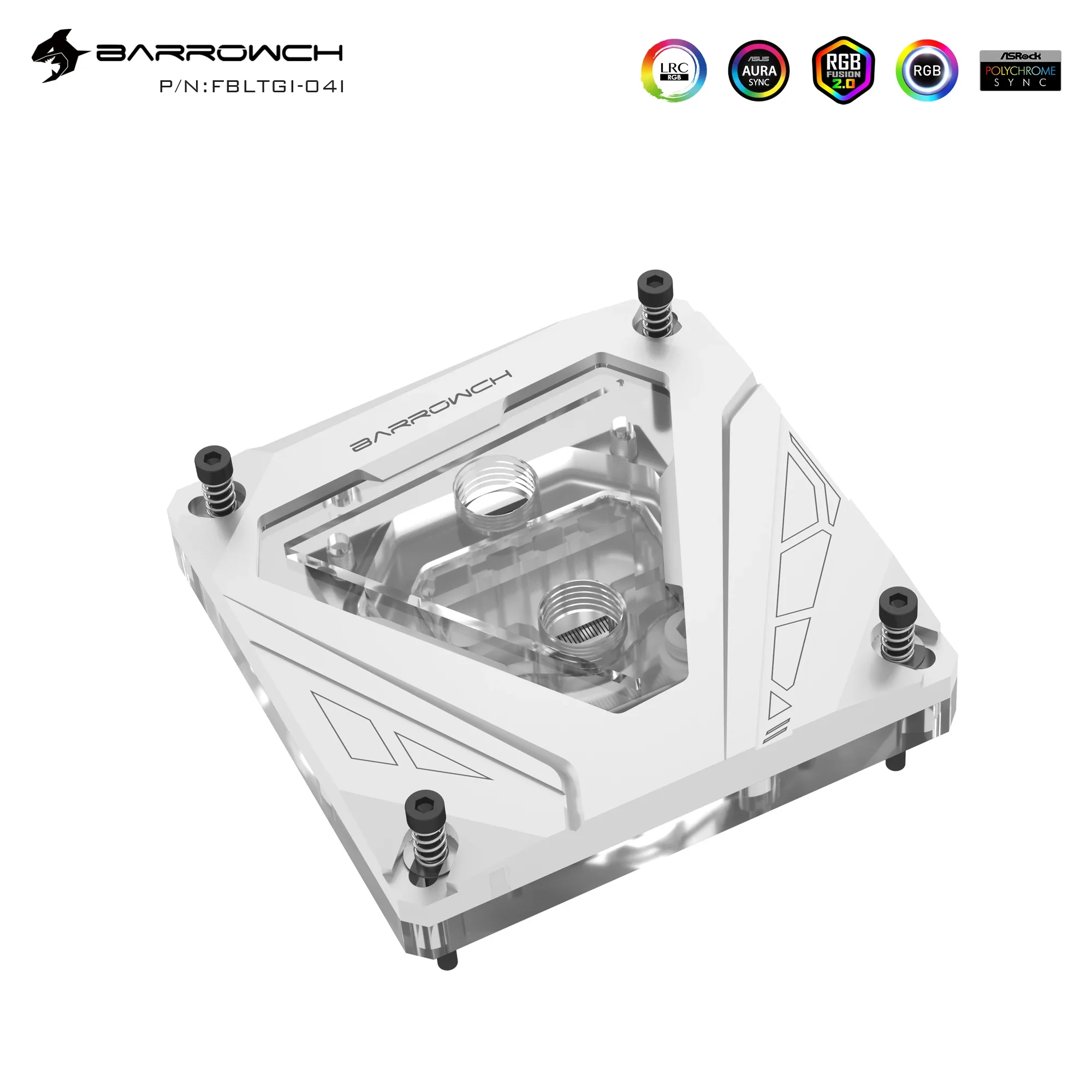 Barrowch CPU Water Cooling Block M Series for Intel 1700/115X/X99/x299 Future Mechanical Style Liquid Cooling Cooler,FBLTGI-04I