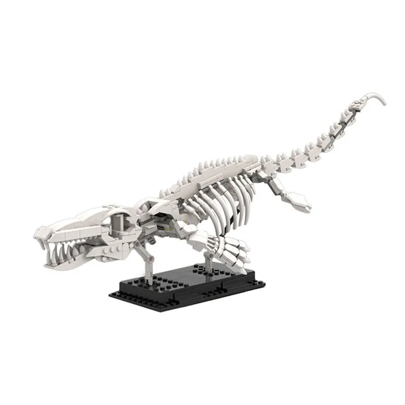 

Строительные блоки Mosasaurus Skeleton Dinosaur Fossil MOC, доисторические морские кости рептилий, археологическая модель «сделай сам» для взрослых