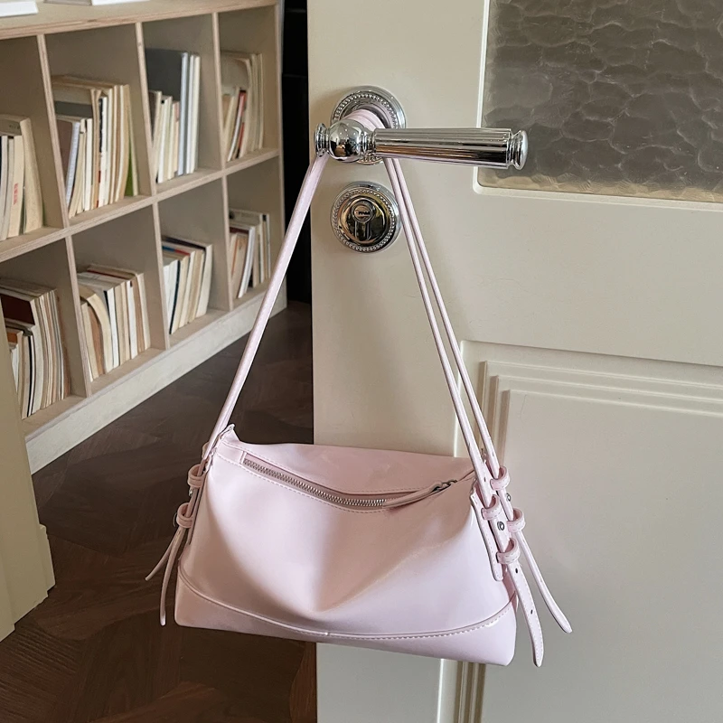 

High Quality PU Leather Square Bags 2026 New Simple Design Large Single Shoulder Bag Fashion Silver Black Lady Shopping Handbag