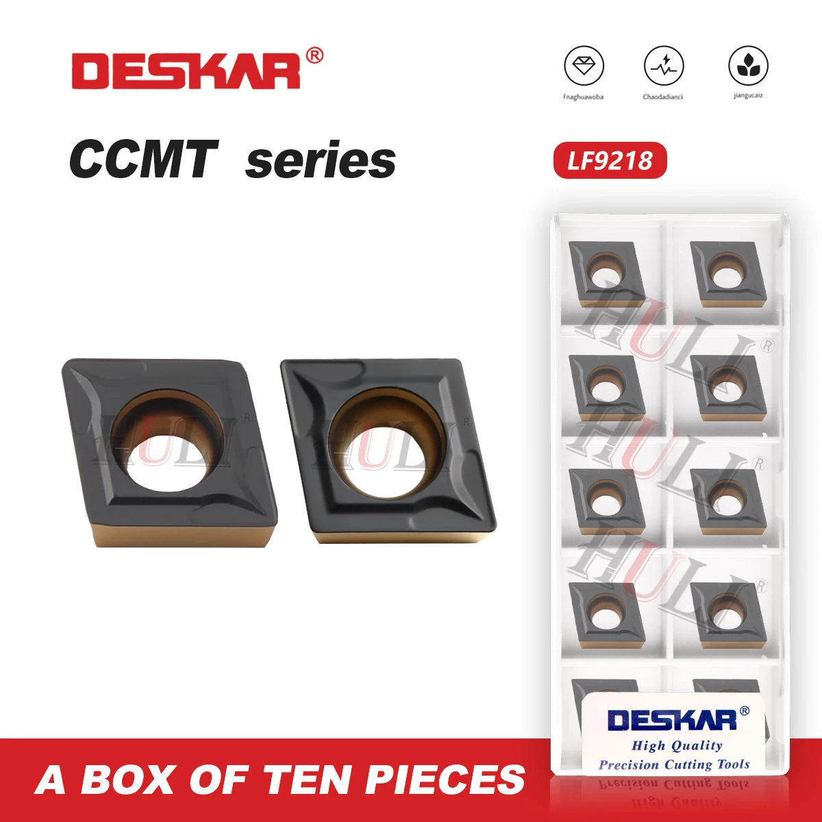 CCMT060204/060208 CCMT09T304/120408 LF9218 DESKAR 100% Original High Quality Blades Dual Color Inner Hole Inserts Turning Tools