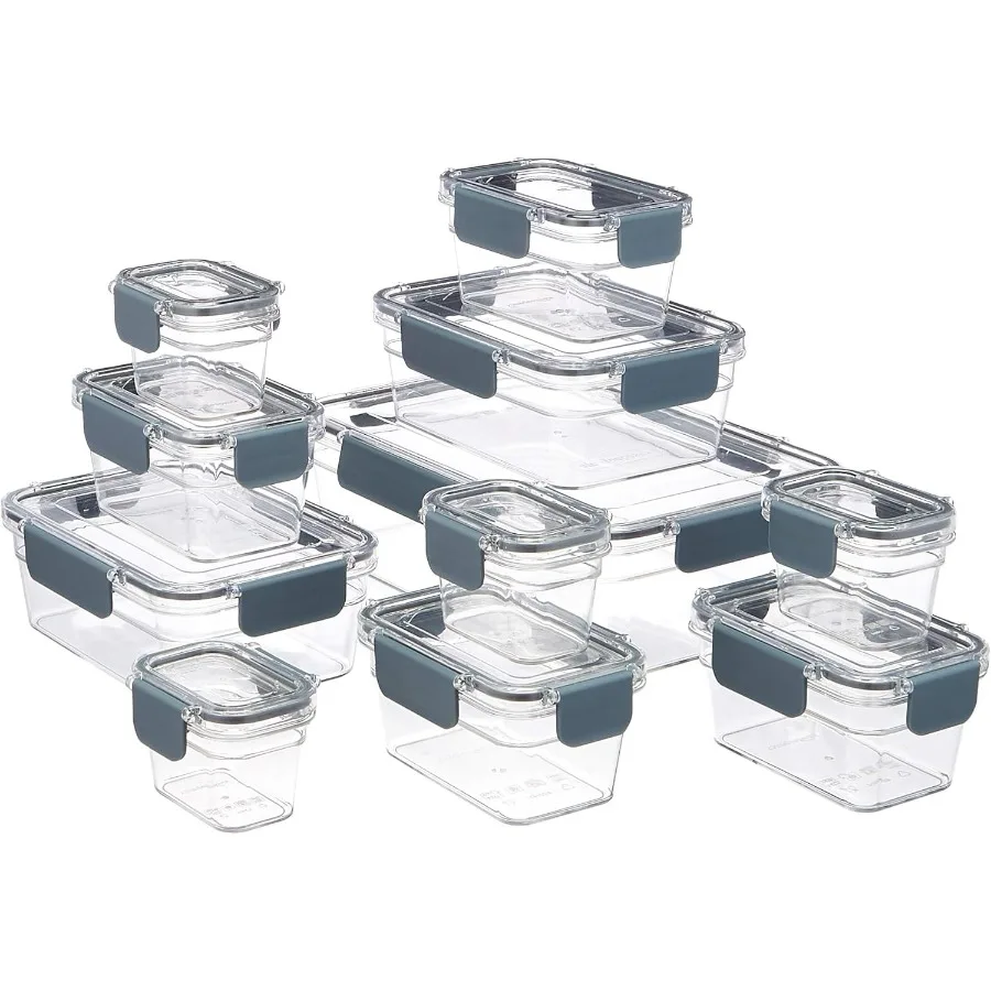 

Tritan Plastic Food Storage Containers Transparent Locking Airtight Containers with Lids for Kitchen Organization Ideal for Sto