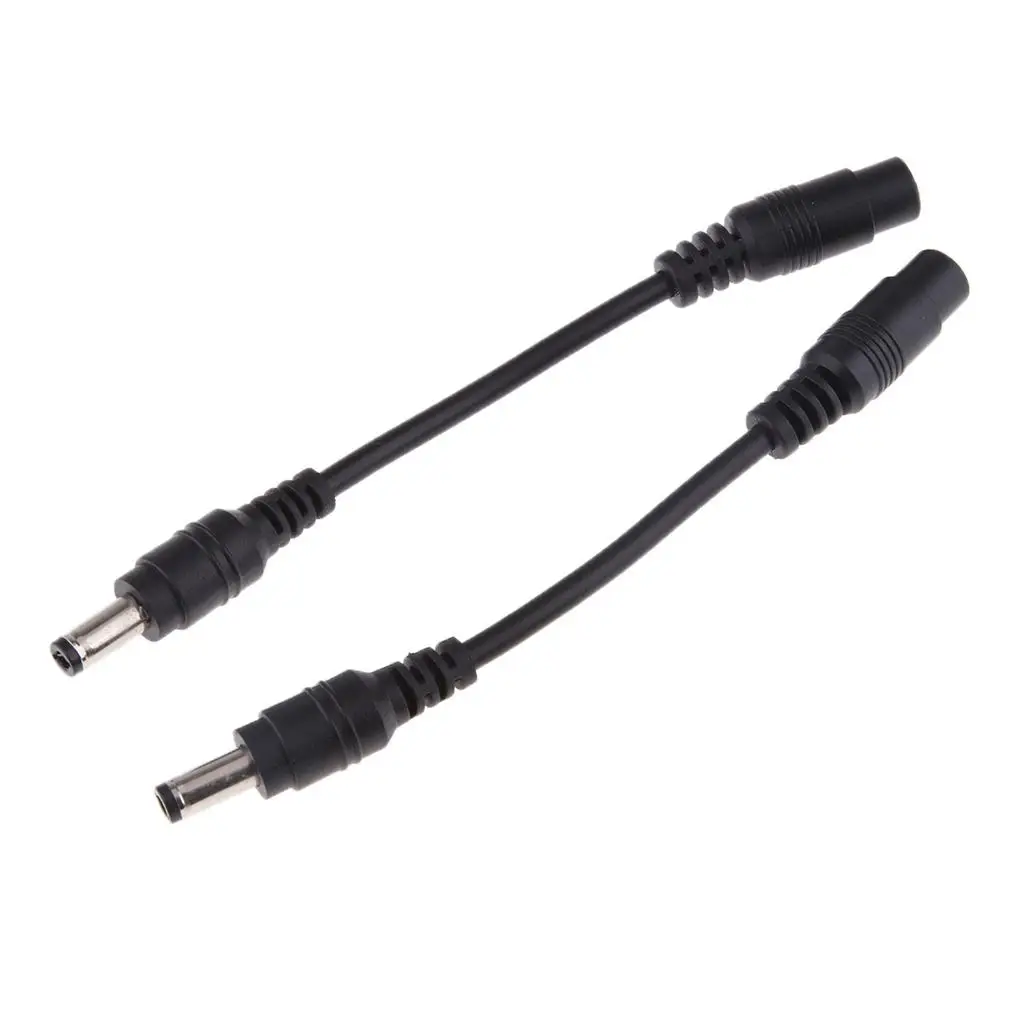 2 Pcs DC Power Adapter Cable 5.5x2.1mm Female To 5.5mmx2.5mm Male