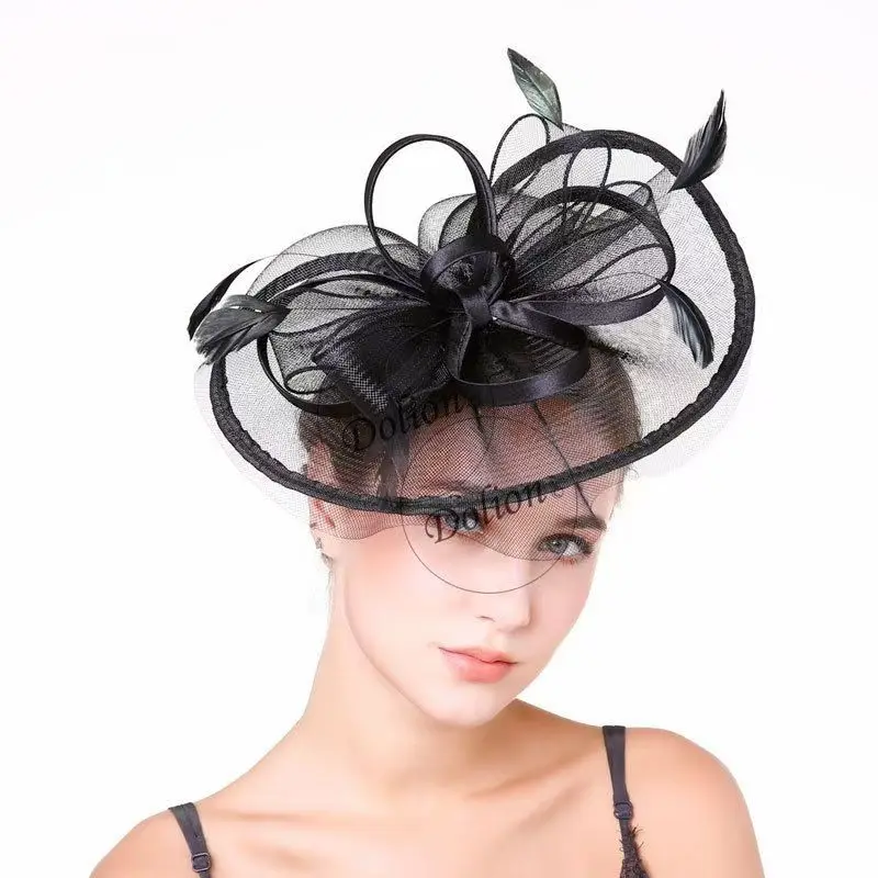 Tocados de malla de plumas para fiesta de té, sombrero de cóctel para iglesia, maquillaje, graduación, Kentucky, Derby, tocado, accesorios para el cabello para fotografía