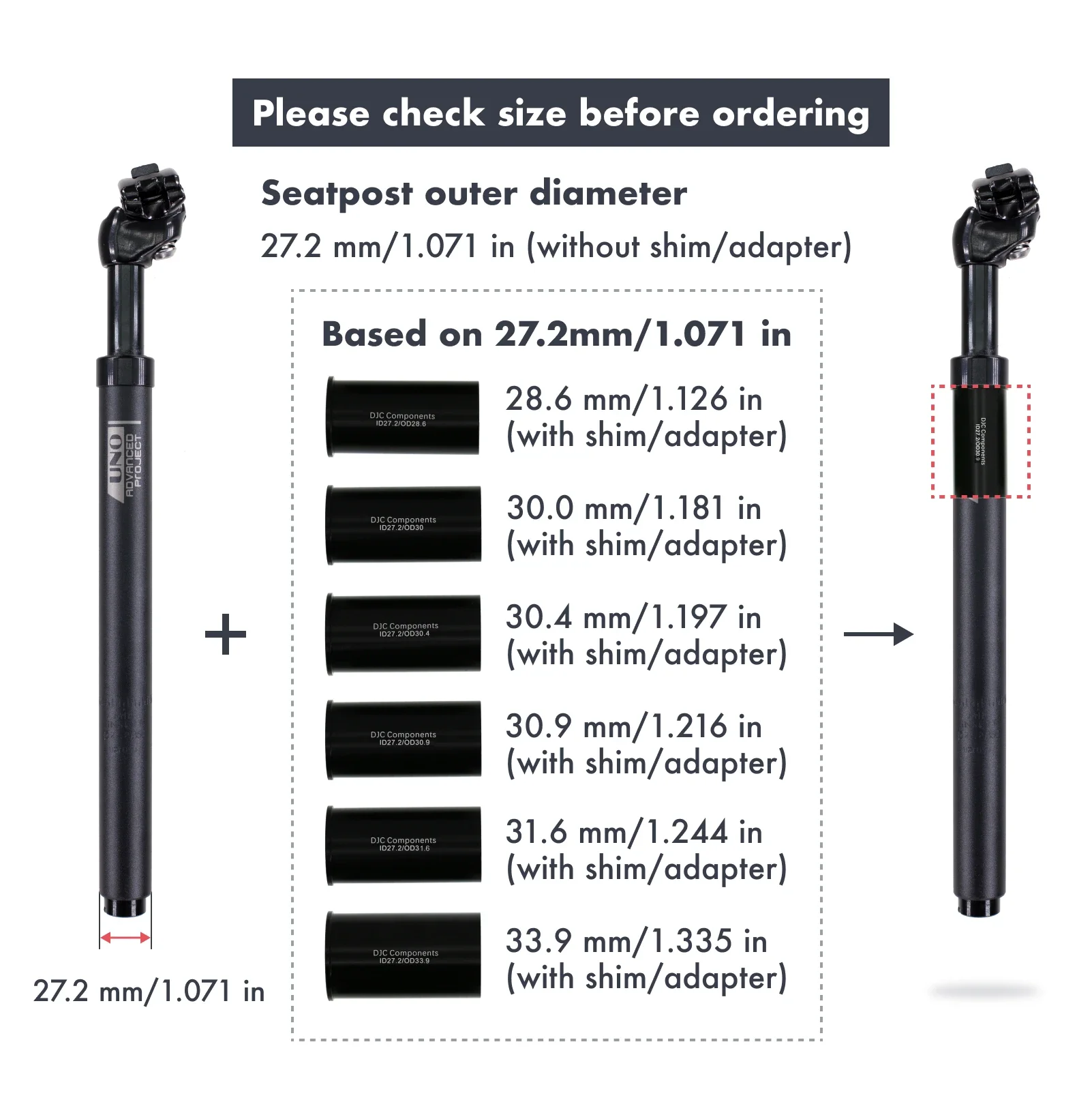 DJC Bike Suspension Seatpost Shock Absorber Damper Post 25 4 27 2 30 9 31 6 Mm Lightweight Aluminum Body DJC Bike Suspension Seatpost Shock Absorber Damper Post 25 4 27 2 30 9 31 6 Mm Lightweight Aluminum Body