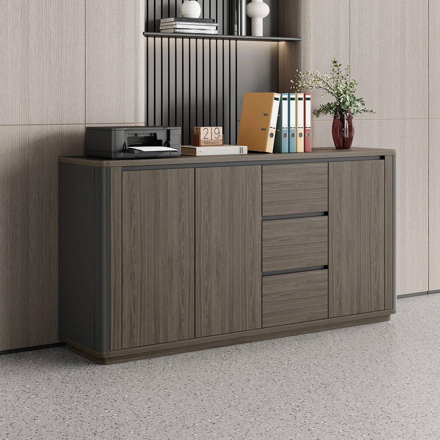 Office Low  Locker File Cabinet Table Side Cabinet Wooden Lock Cabinet Company Office  File