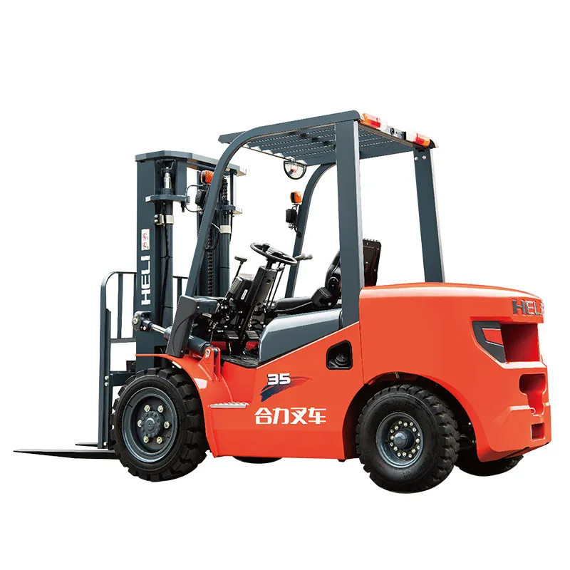 HELI Forklift 3.5 Ton Lift Prices Lithium-ion Battery Four-wheel Forklift 1220mm Model CPD Two-Stage Mast Solid Tire Seated