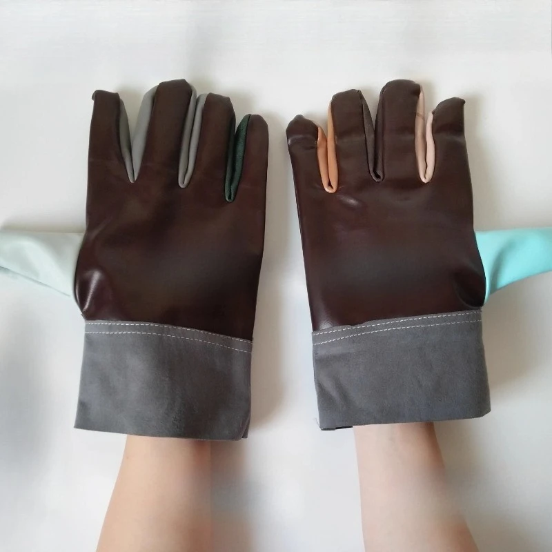 1pcs Electric Welding Gloves - Heavy-Duty Short Leather Work Gloves for Welders - Oil and Abrasion Resistant Safety Gloves