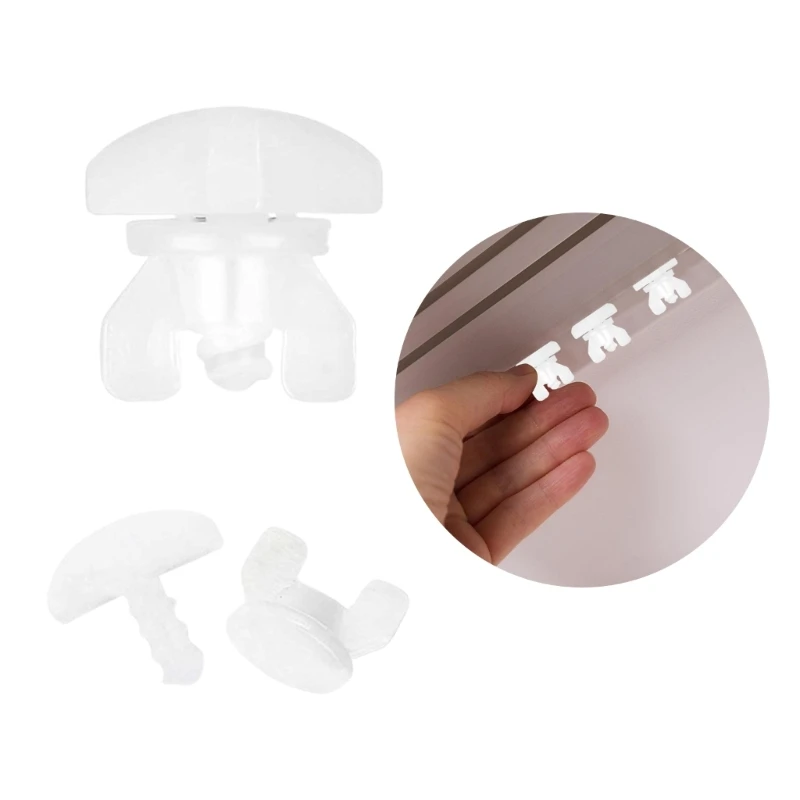 Curtain Rails Accessories Set of 20/40Pcs White Plastic Curtain Track Stoppers Drapery Rails Sliding Gliders Fasteners