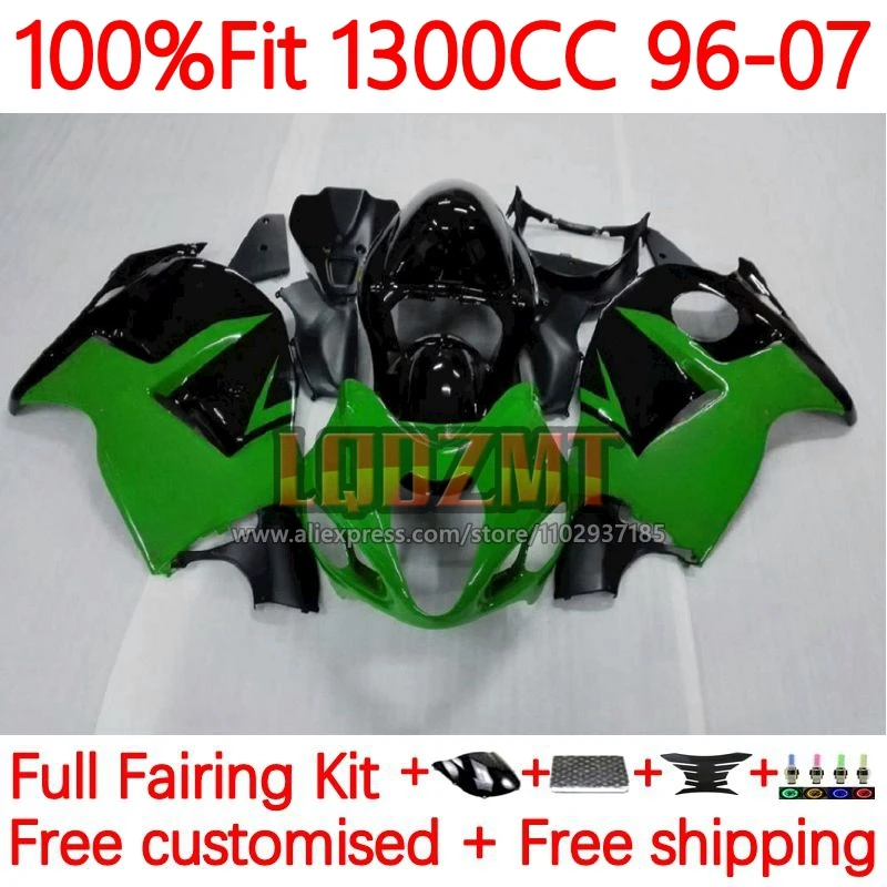 Injection For SUZUKI Hayabusa GSXR 1300 GSXR1300 1996 1997 1998 1999 2000 2001 2002 03 04 05 06 07 Fairing 171No.29 green stock