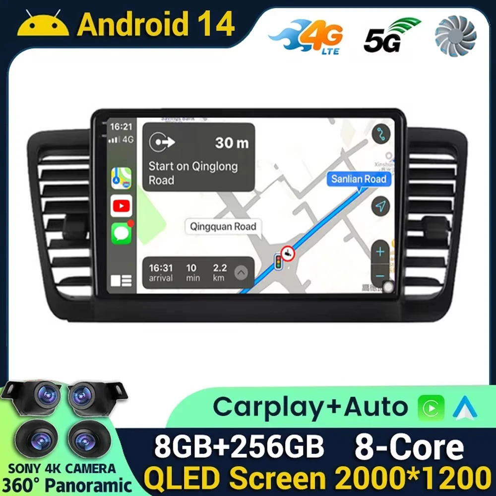

Android 14 For Subaru Outback 3 Legacy 4 2003 2004 2005 2006 2007-2009 Carplay Car Radio Multimedia Video Player Navigation GPS