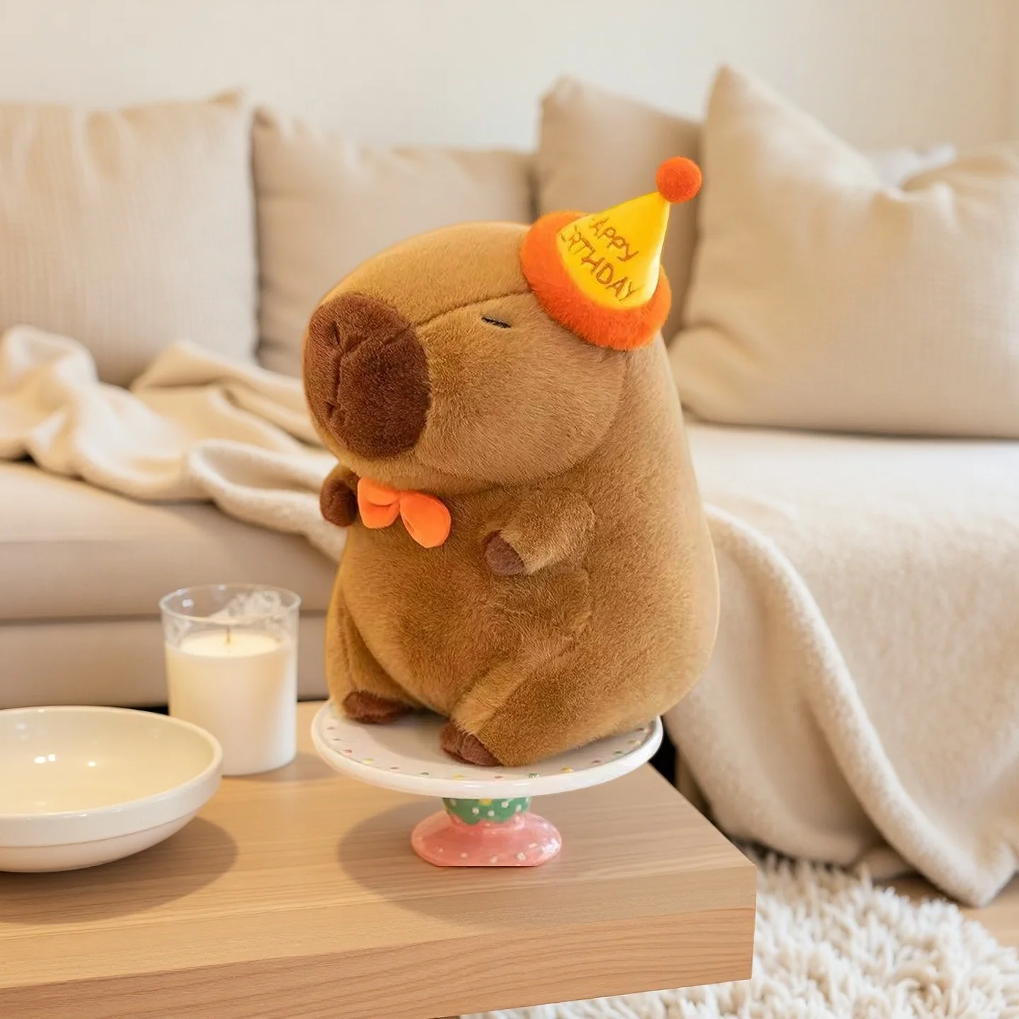 New 21cm Capybara Plush Toy Simulation Capibara Anime Fluffty Toy Cute Animals Beach Style Stuffed Doll Christmas Gifts for Kids
