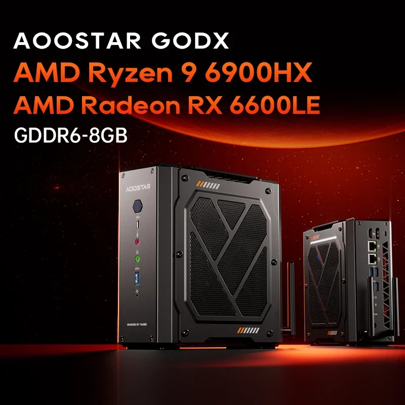 AOOSTAR GODX Mini PC AMD Ryzen 9 6900HX CPU AMD Radeon RX 6600LE Graphics High Performance Gaming Desktop Computer