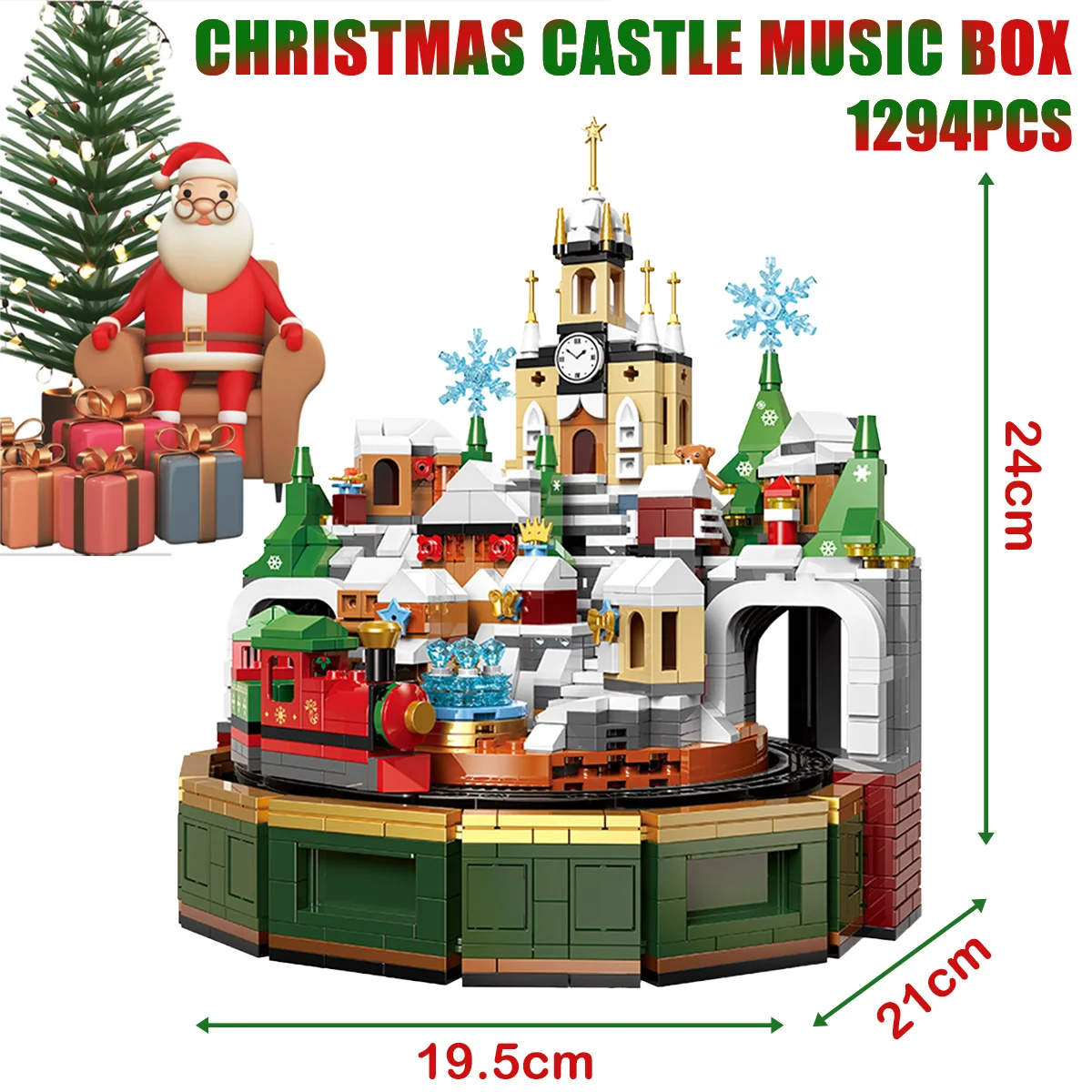 Christmas-themed building block set Christmas House/Music Box Model Christmas decorations and gifts