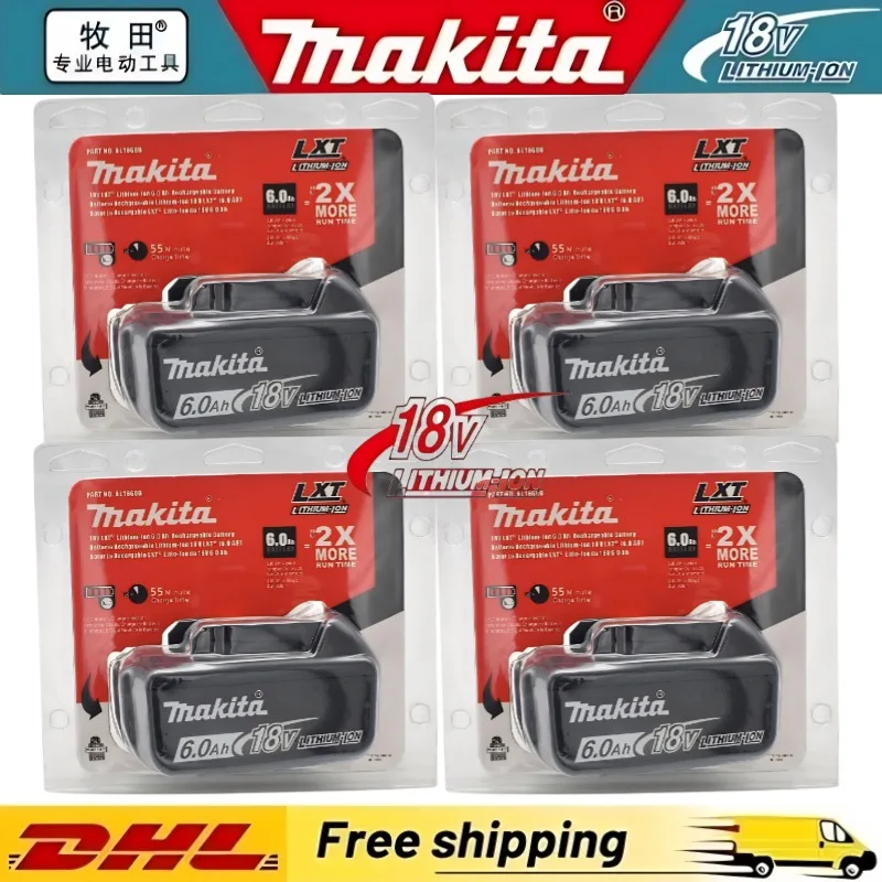 100% Original Makita Battery 18V 6.0Ah Rechargeable Battery Replacing Makita BL1830BL1840BL1850BL1860B Power Tool Battery