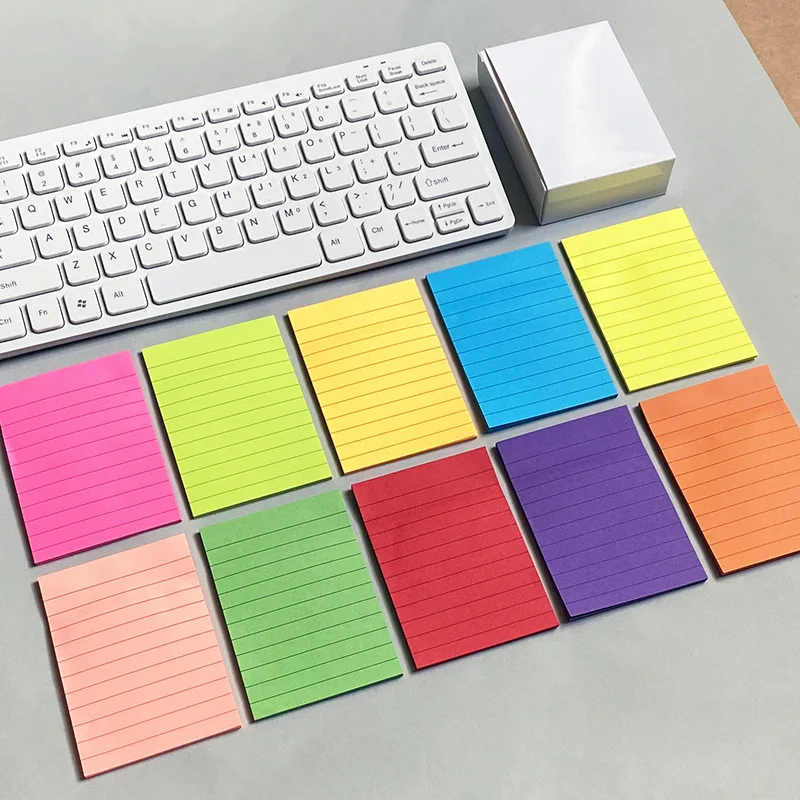 10 Pads Lined Sticky Notes 10x7 Sticky Notes With Lines 10 Bright Multi Colors 30 Sheet Note Pad  Notepads