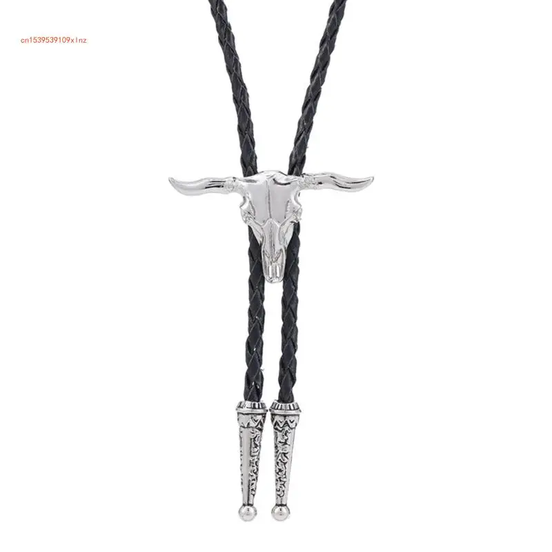 Elegant Bolo Tie with Pendant Necktie Western Necklace Bolo Tie Western Cowboy Costume