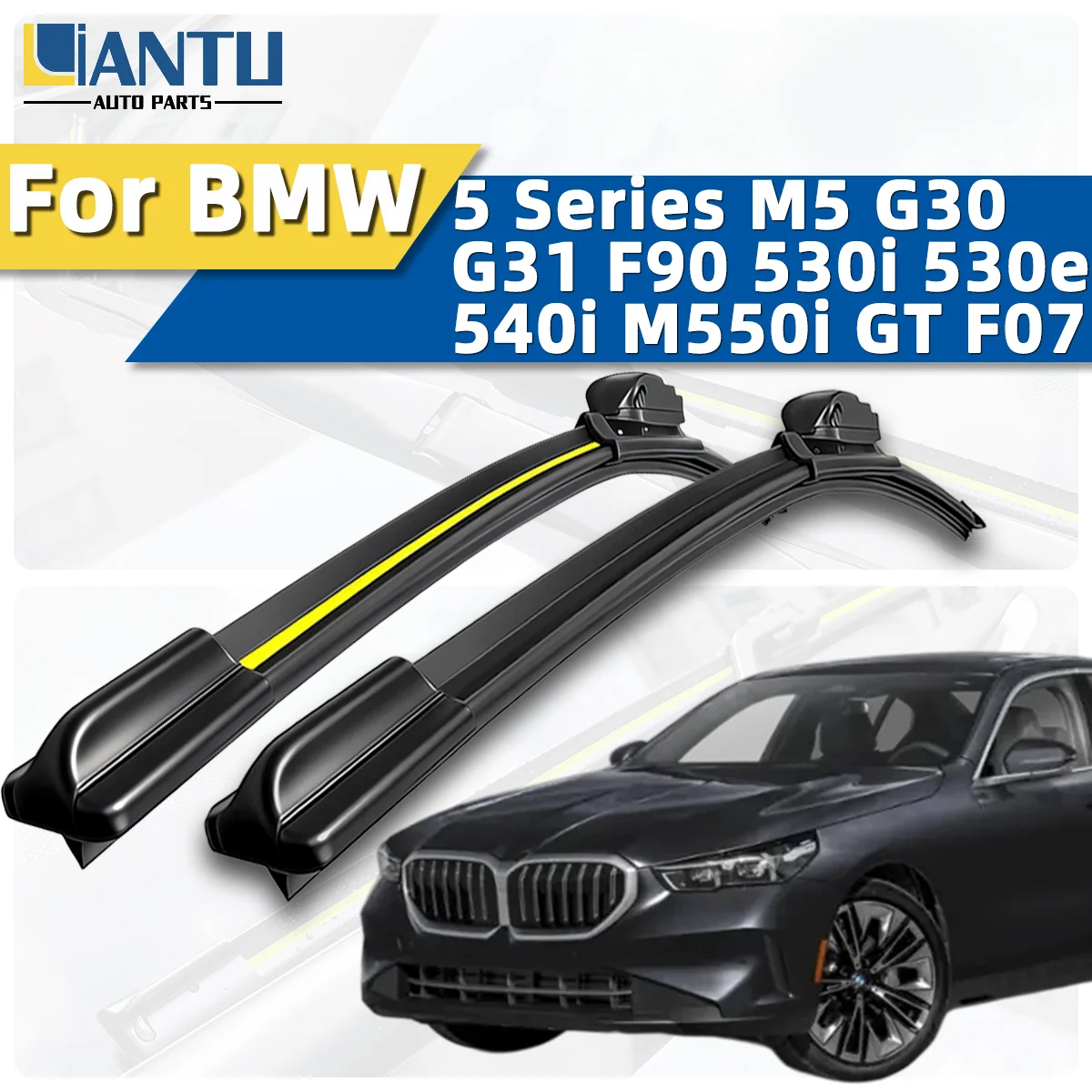 2 peças de limpadores de para-brisa para BMW Série 5 540i M550i GT F07 10 11 518 520 523i 525i 528i 535i 550i MK8 i5M5 G30 31 60 61 F90 530i 530e