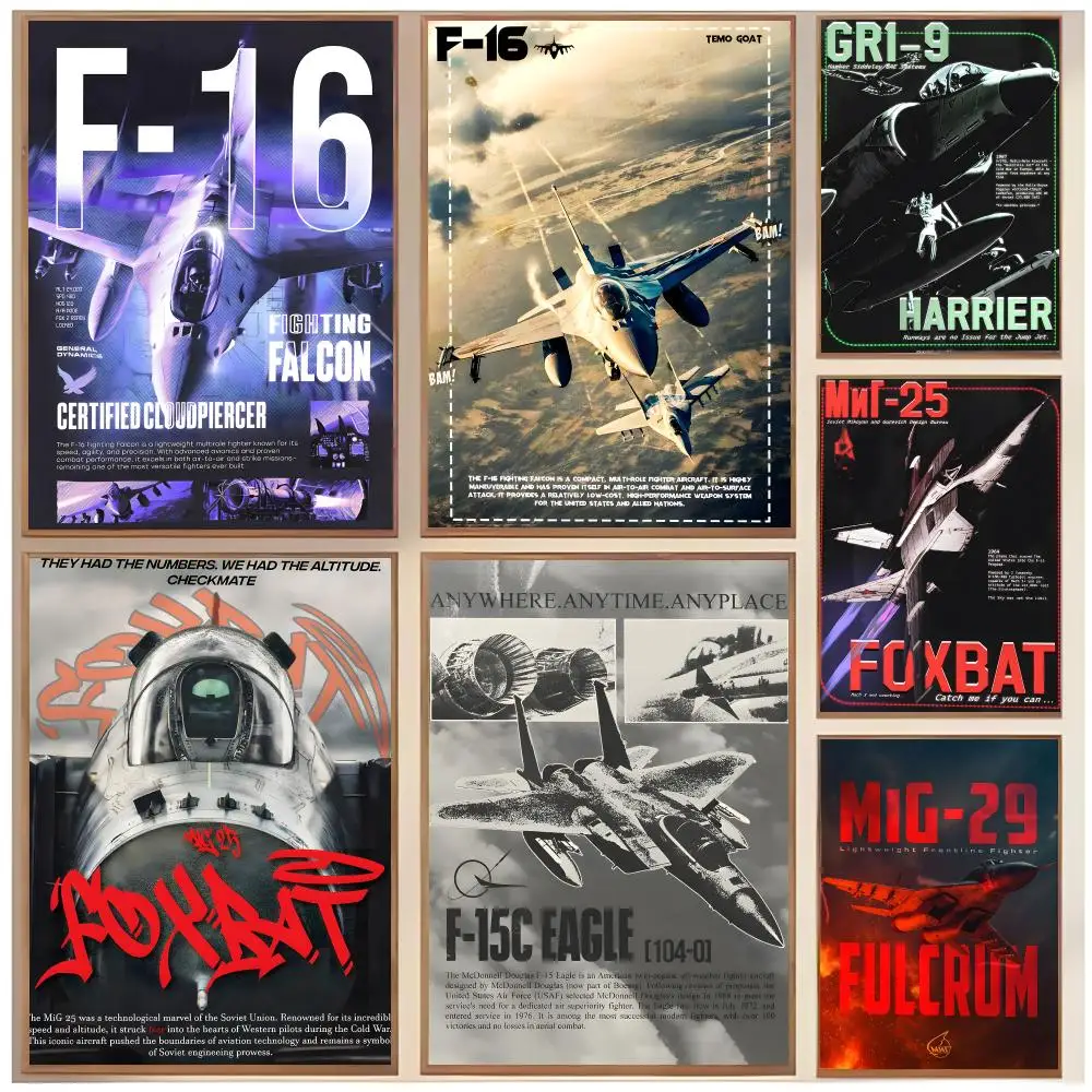 aircraft military F-Fight Plane Poster  Classic Home Interior Design & Modern Wall Decor Art Collection