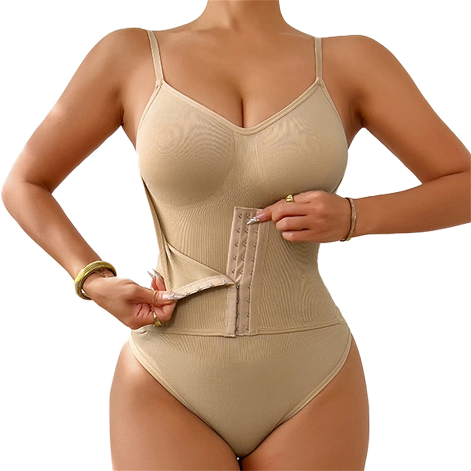 Becirzet Damen-Bodysuit mit Haken, Bauchkontrolle, Body Shaper, Taillentrainer-Gürtel, Bauchreduzierung, Schlankheits-Shapewear – Detail 19