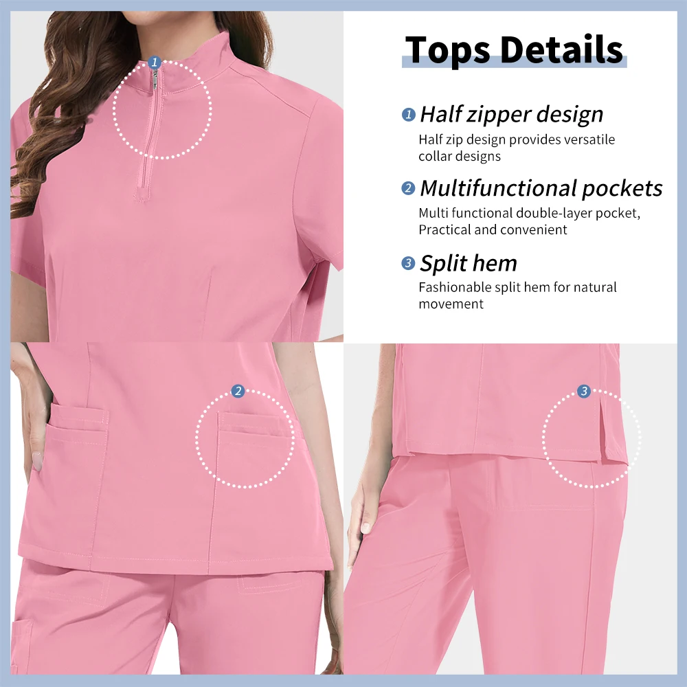 Niaahinn-uniforme de trabajo para médico de Hospital, conjunto de exfoliante médico para mujer, ropa de trabajo quirúrgica, accesorios para enfermeras, traje de trabajo para el cuidado de mascotas