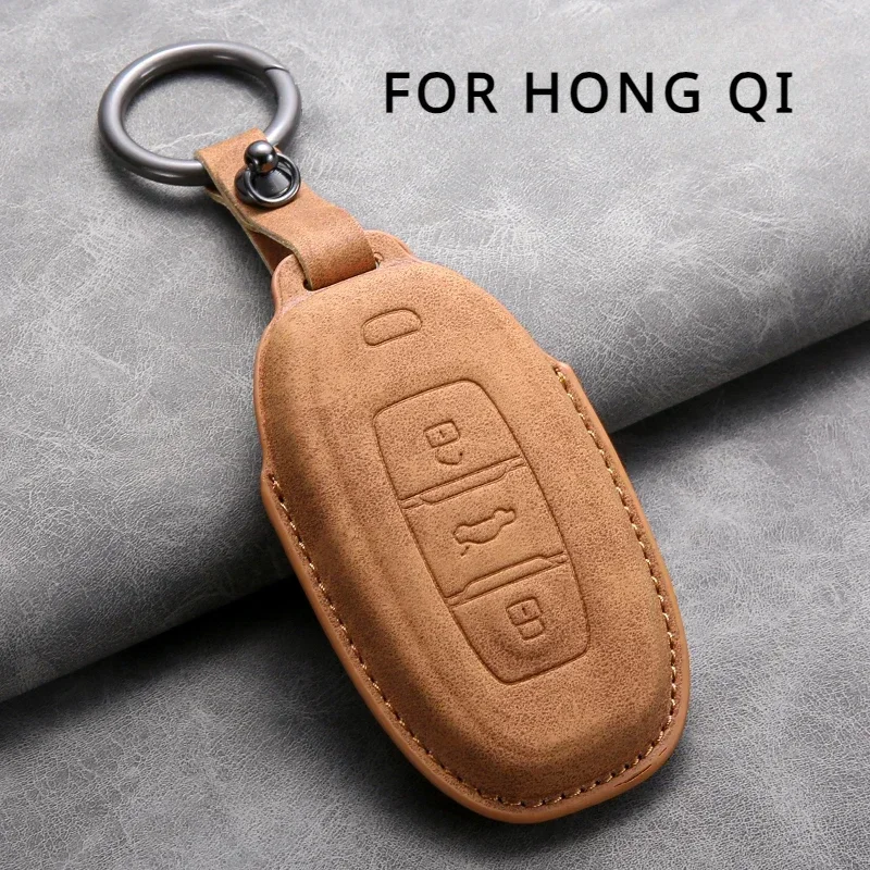 

leather Car Key Case for FAW Hongqi HS5 H5 h6 H9 HS7 H7 L5 HS3 EH7 HQ9 LS7 E-QM5 Car Key Cover Remote Case Protector for Hongqi