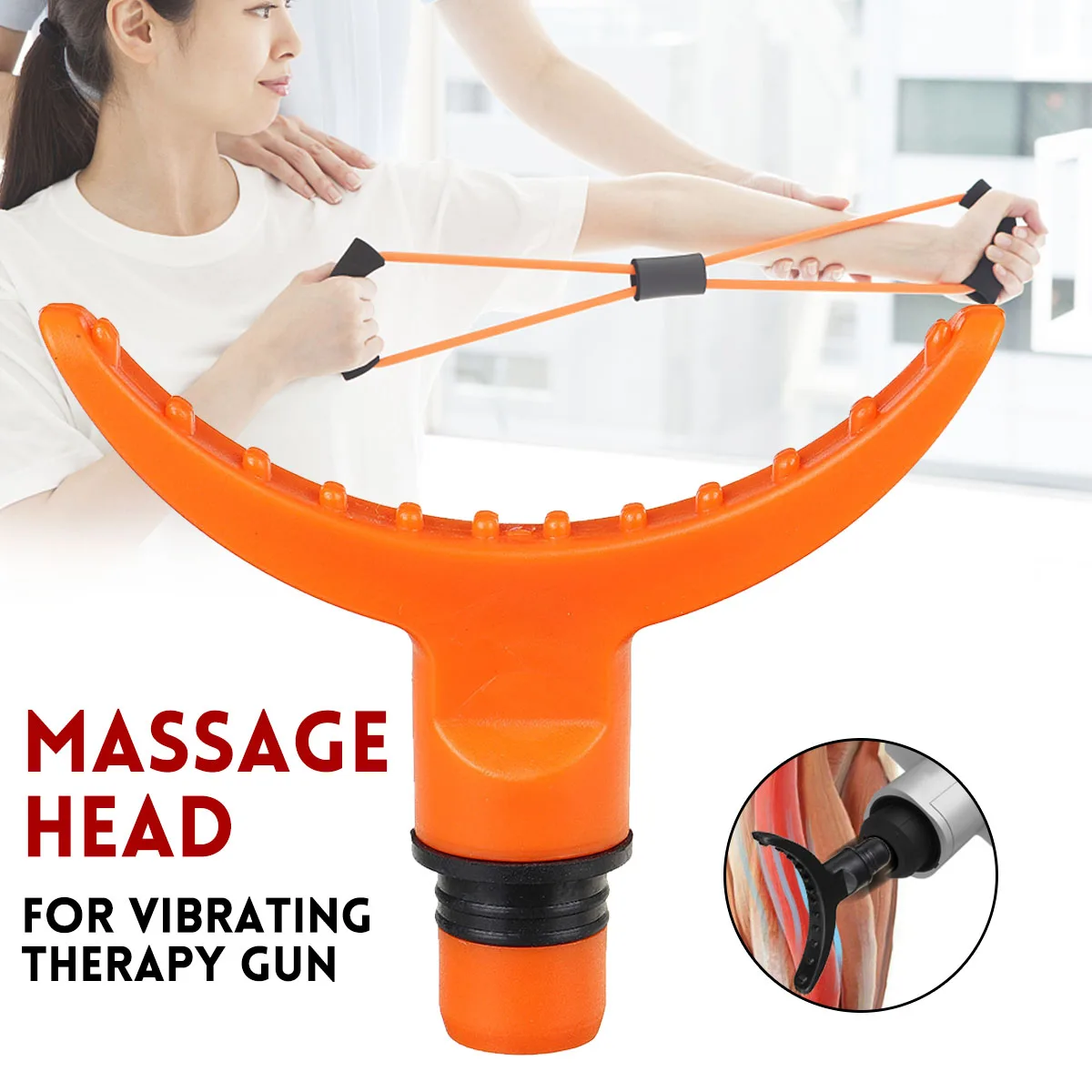 

Universial Massager Guns Heads Part Attachments Massage Tip Adapter Extended Heads Black/Orange/Blue/Purple