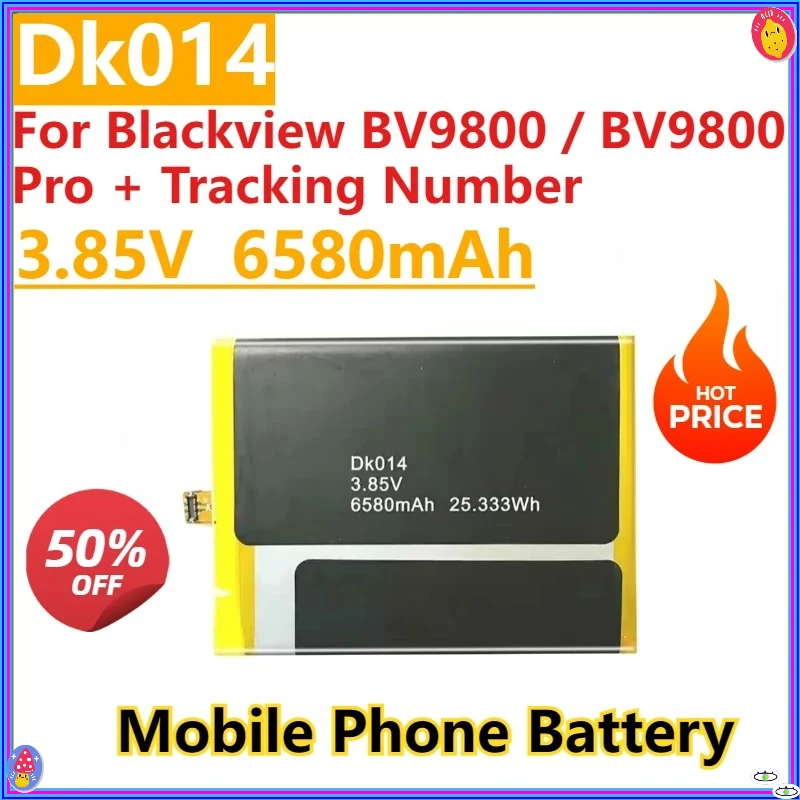 

НОВЫЙ аккумулятор DK014 высотой 3,85 В, 6580 мАч для Blackview BV9800/BV9800 Pro + номер отслеживания
