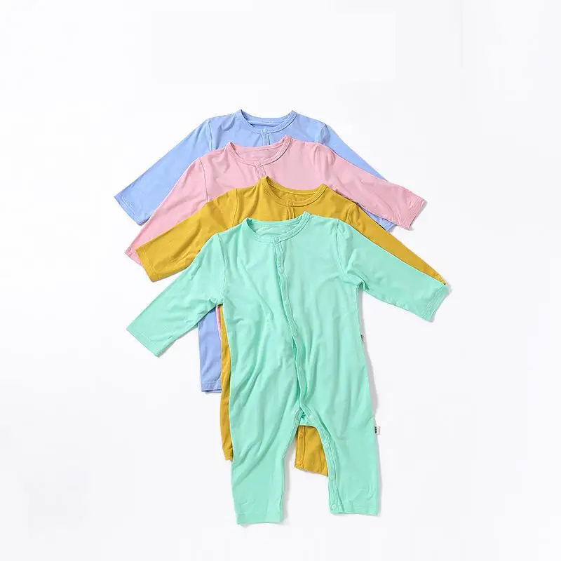 New Summer Baby Modal One-piece Baby Long-sleeved Pajamas Thin Summer Clothes Newborn Clothes Summer Air-conditioned Clothes