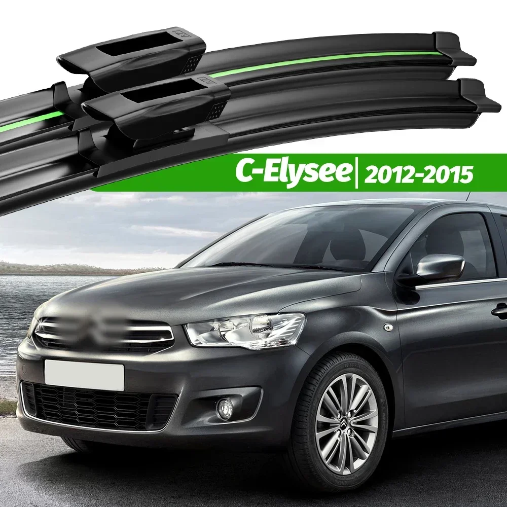 For Citroen C-Elysee 2012-2015 2pcs Front Windshield Wiper Blades 2013 2014 Windscreen Window Accessories