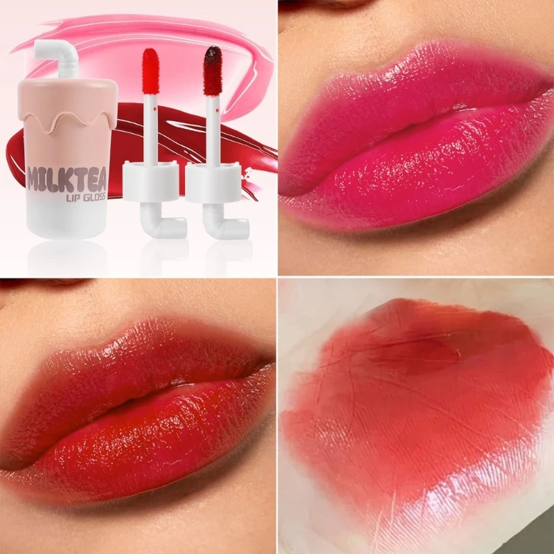 Lip Glaze Stain Matte Liquid ลิปสติก Moisturizing Lip Tints Milktea Lip Gloss Dropship