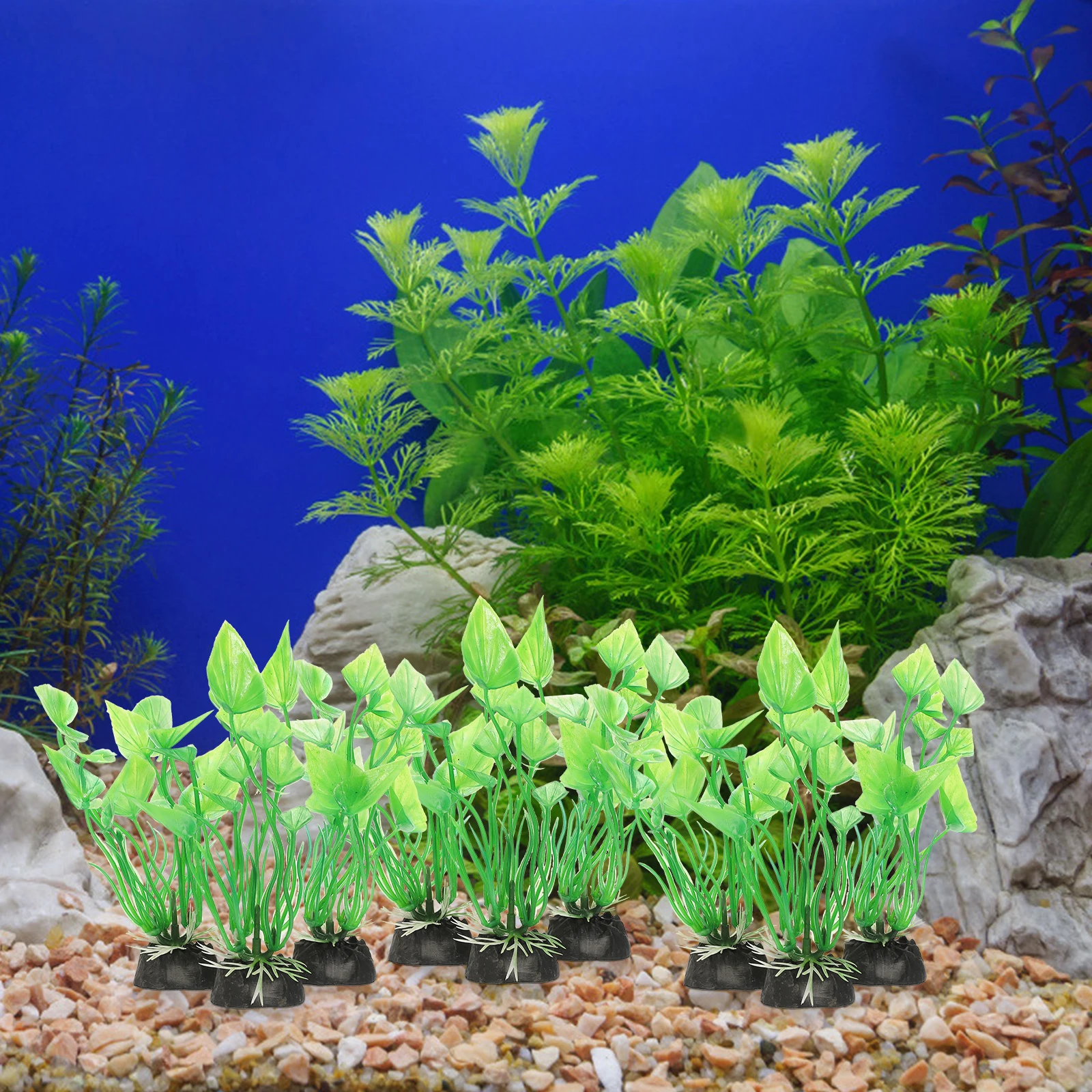 

20pcs Fake Aquarium Plants Fish Tank Decor Durable Material Lifelike Natural Feeling Betta Plants Plastic Aquatic