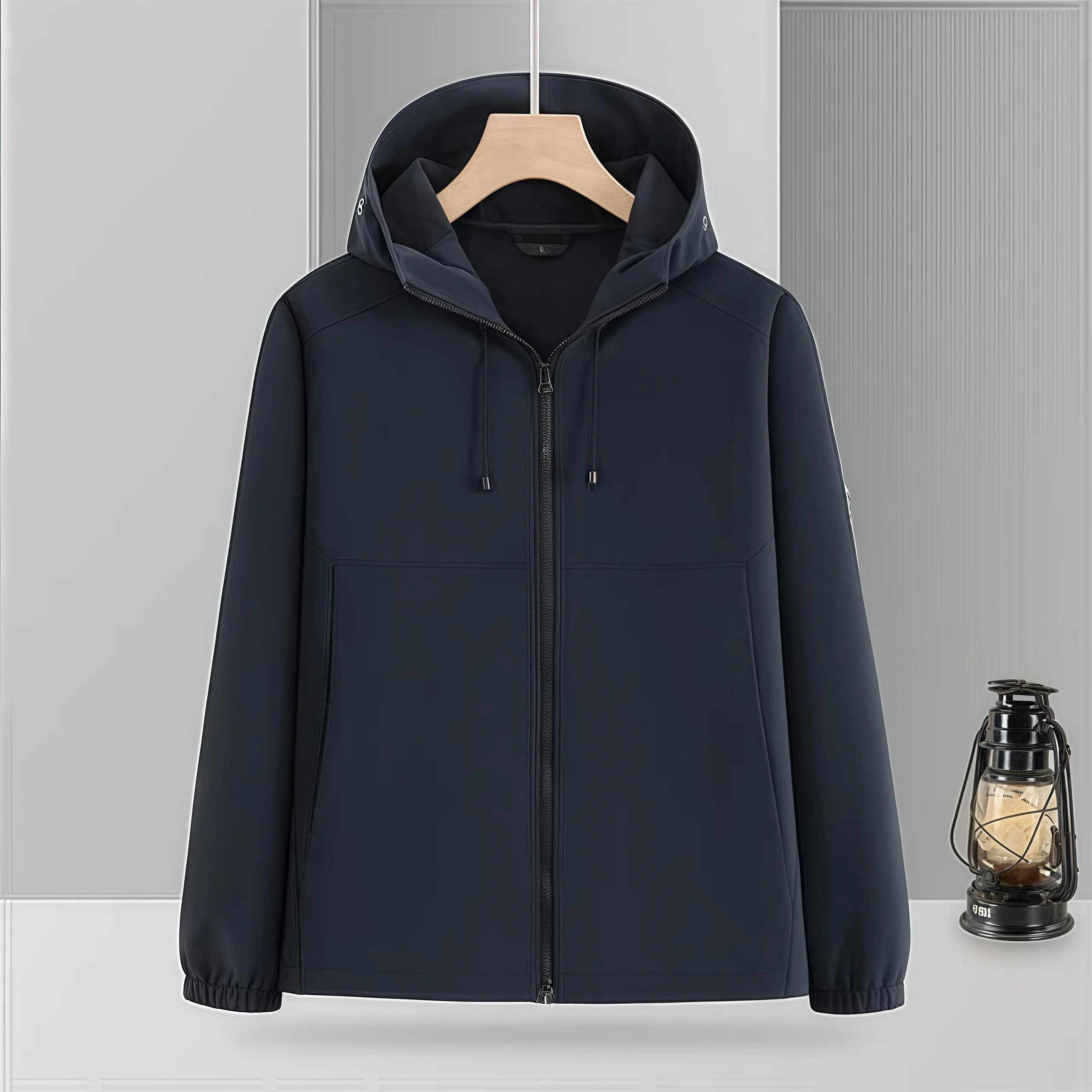 Two wear trench  Fleece hooded soft shell Windbreaker Detachable sleeves transform into a vest  warm waterproof windproof hiking