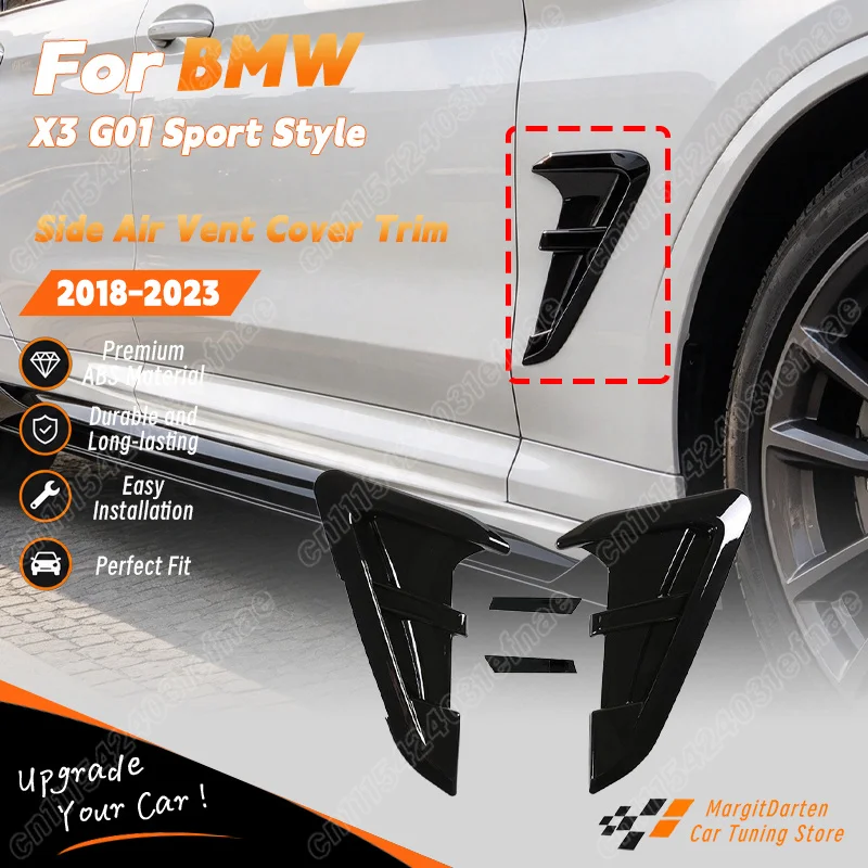 For BMW X3 G01 2018 2019 2020 2021 2022 2023 Car Fender Side Vent Cover Vehicle Sport Style Side Air Outlet Trim Body Mod Kit