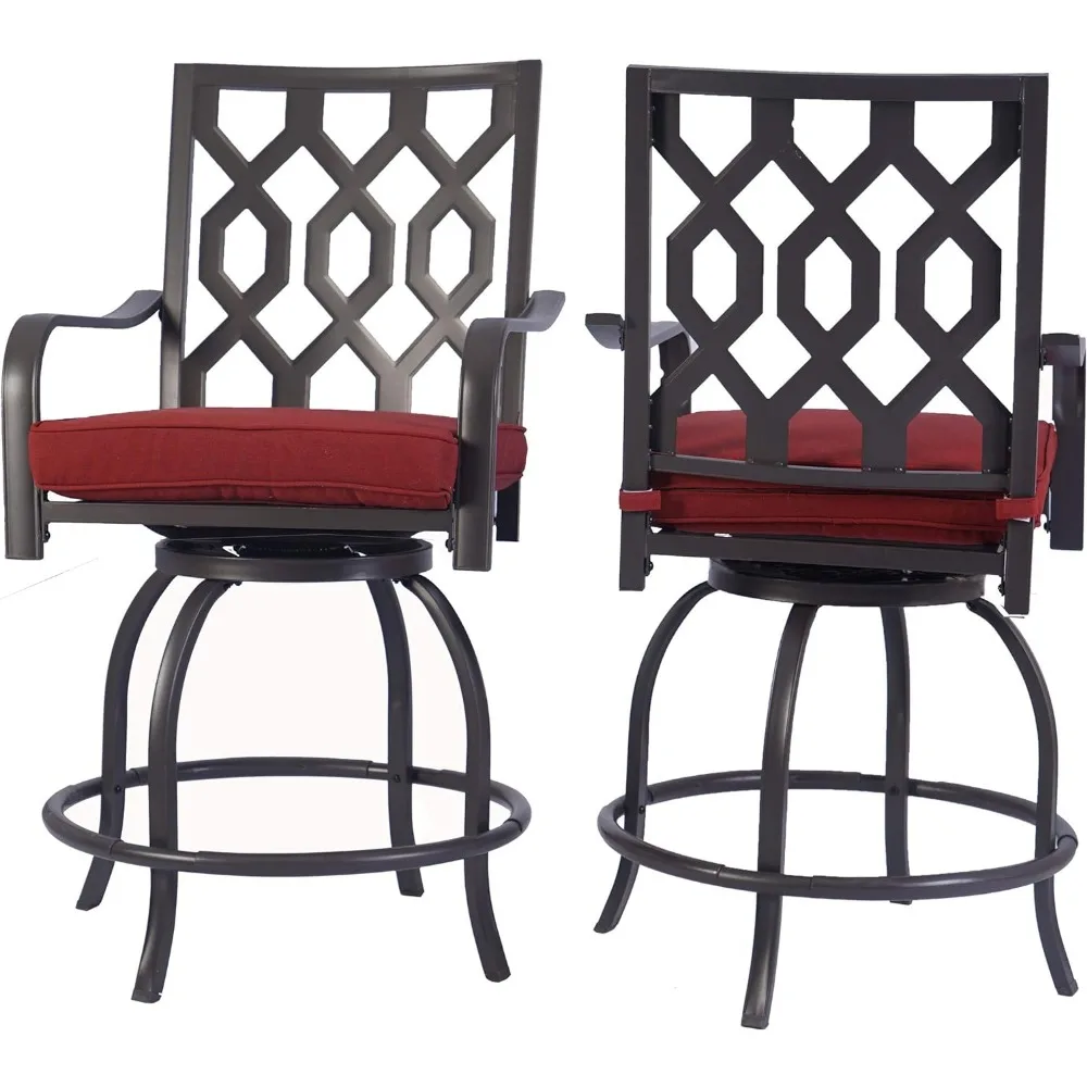 Isabella Outdoor Patio High Swivel Bar Stools/Chairs,Counter Height Tall Patio Swivel Chairs