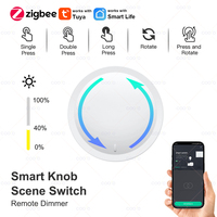 New Tuya ZigBee Smart Knob Switch DIY Wireless Scene Button Rotatable Dimmer Switch Home Appliances Automation Linkage Remoter