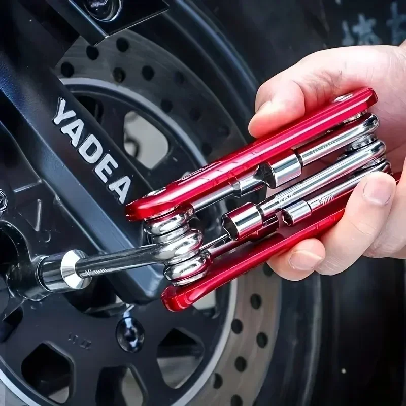 6 in 1 Folding Socket Wrench Set Nut Driver Portable Allen Screwdrivers Hexagonal Screw Key Multifunction Household Hand Tools