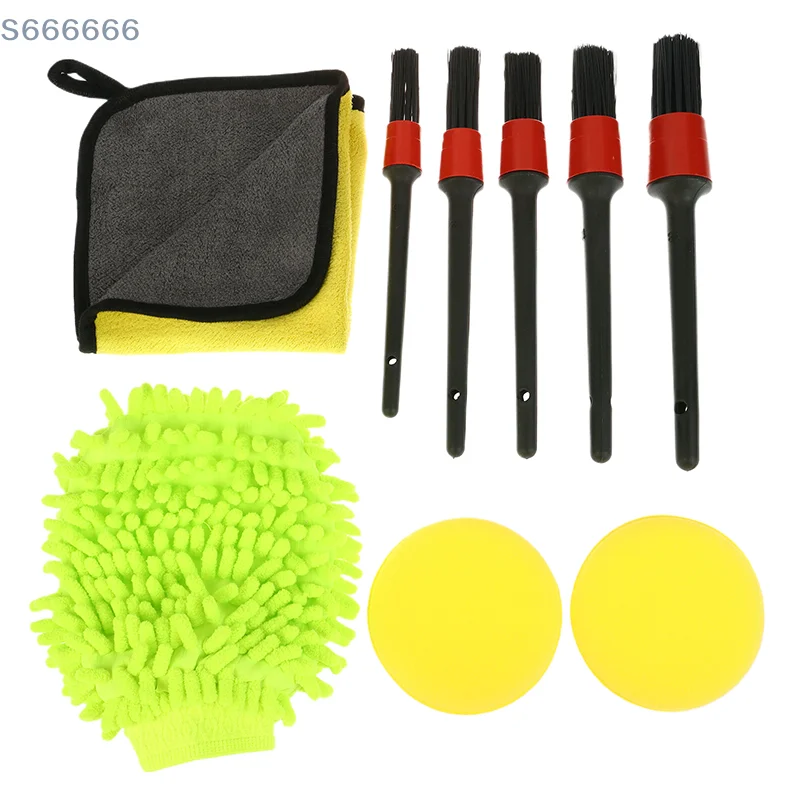 Nuovo set di spazzole per strumenti per la pulizia dell'auto di vendita caldo Set di spazzole per trapano per lavaggio auto Spazzola per pulizia Spazzola per dettagli Set multifunzionale in spugna