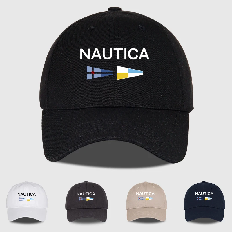 NAUTICA Baseballkappe mit Signalflaggen-Aufdruck, verstellbare, gebogene Krempe, Papa-Mütze für Männer und Frauen, täglich, Streetwear, lässig