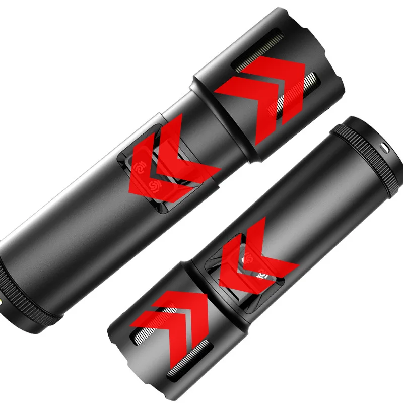 LED Ultra Bright Long Shot Flashlight Multi-Functional Digital Power Display Steel Gun White Laser Outdoor Camping Supplies